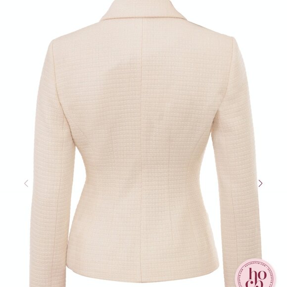 House of CB Medium (US 6-8) Boucle Cream Suit Jacket - Picture 2 of 5